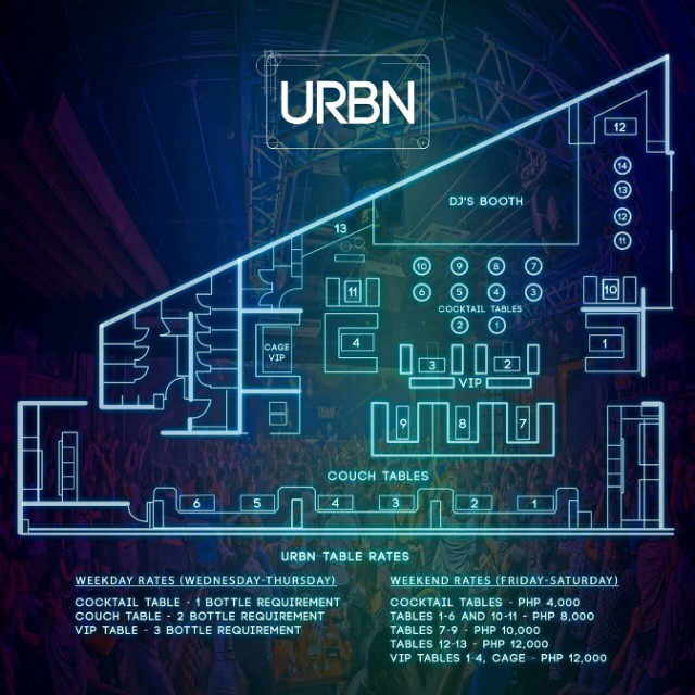 Urbn Manila VIP Table Layout