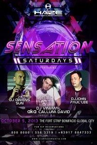 Club Haze Sensation Saturdays